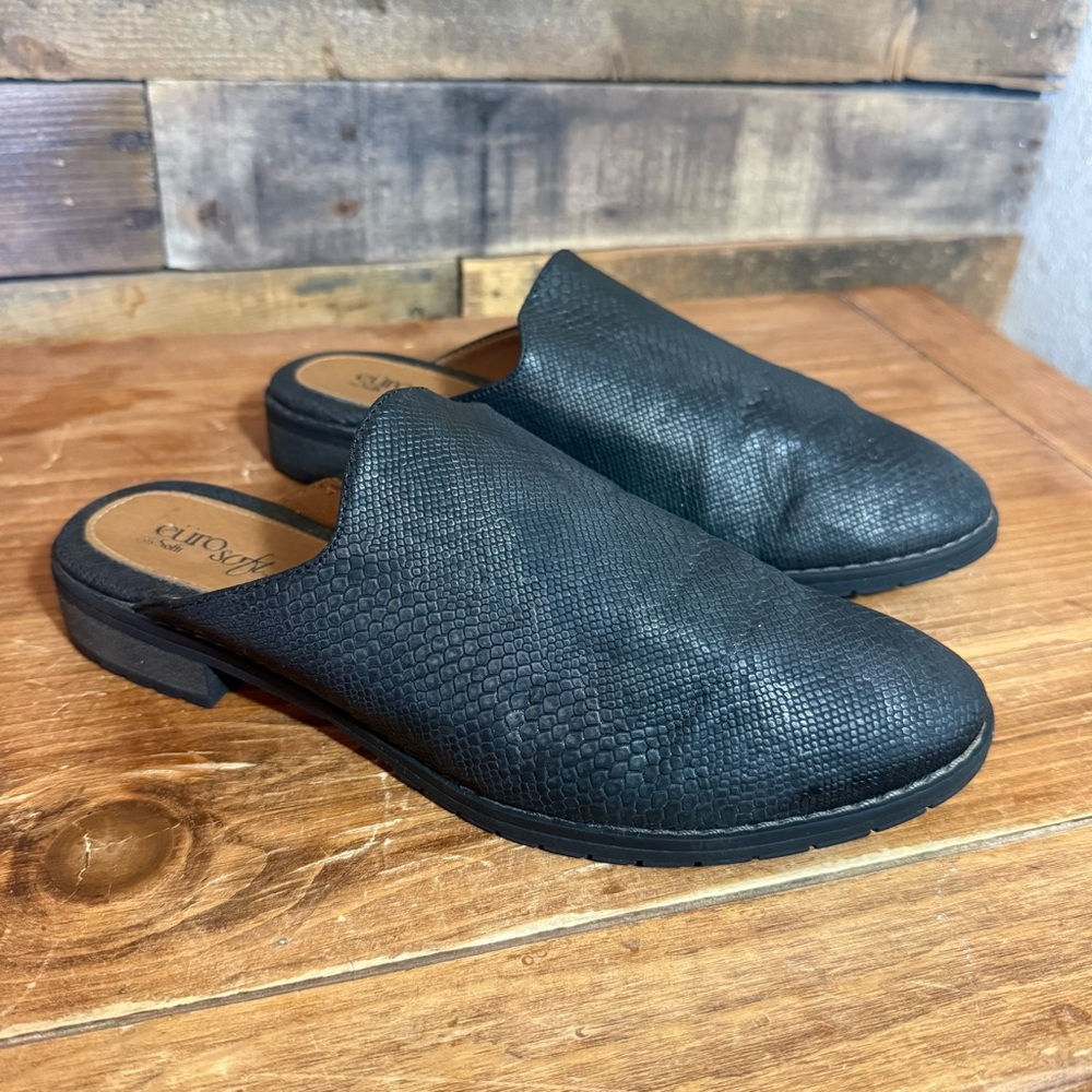 Eurosoft by Sofft Winona‎ Black Snake Print Mules size 9